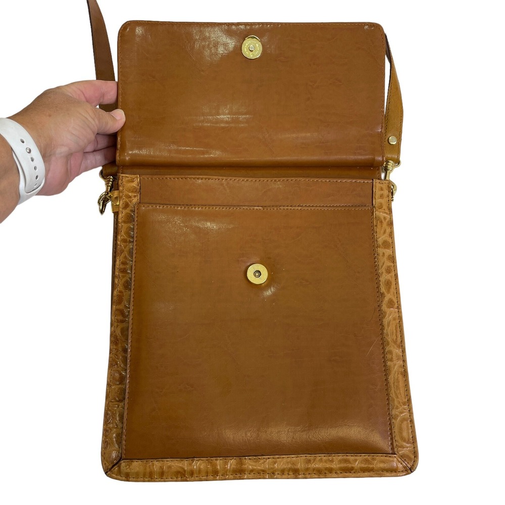 BelleRose  Messenger Bag Crossbody Purse Brown Leather Organizer Handbag 12x10x5 - Picture 2 of 14
